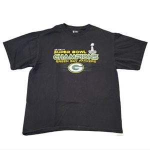 Green Bay Packers Super Bowl Black T-Shirt
